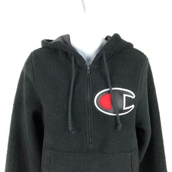 Champion Women's Sherpa Pullover Hoodie Black - Picture 2 of 8